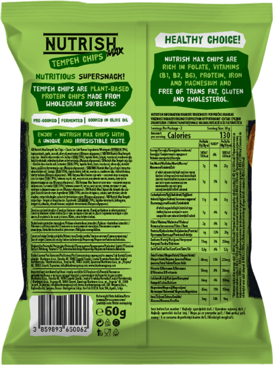 Nutrish Max Tempeh chips - Hot&Spicy- back