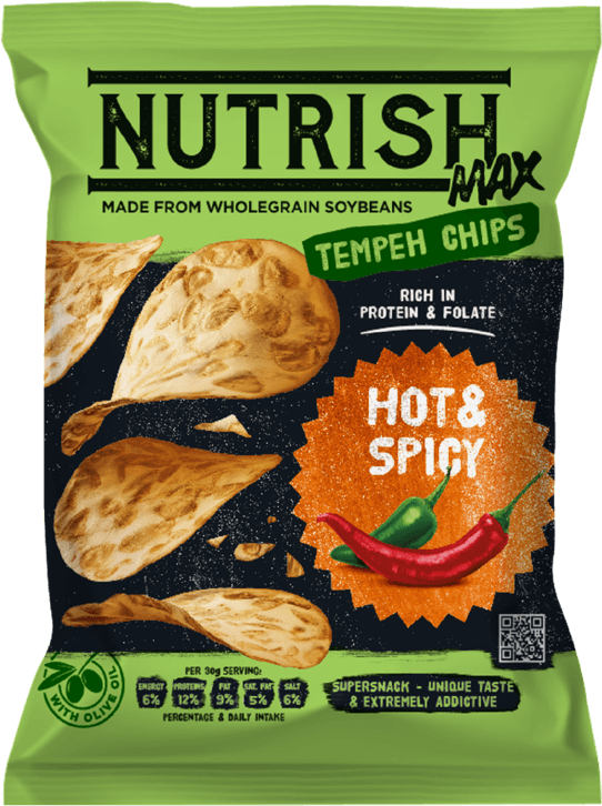Nutrish Max Tempeh chips - Hot&Spicy- front
